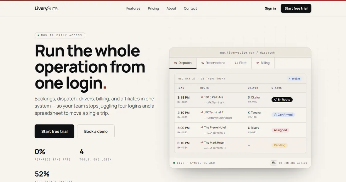 A custom app dashboard we built